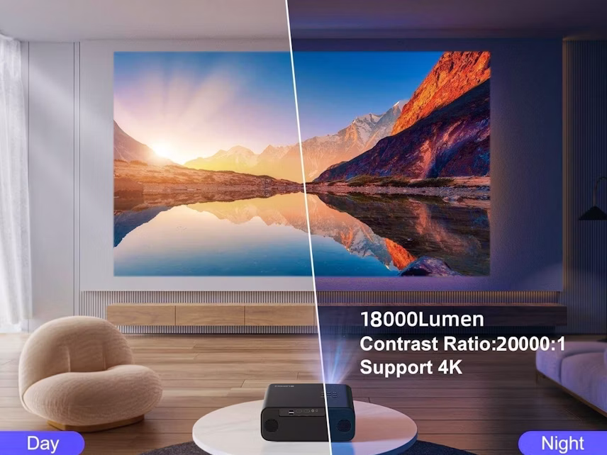 پروژکتور قابل حمل Full HD 1080P با پشتیبانی از 4K